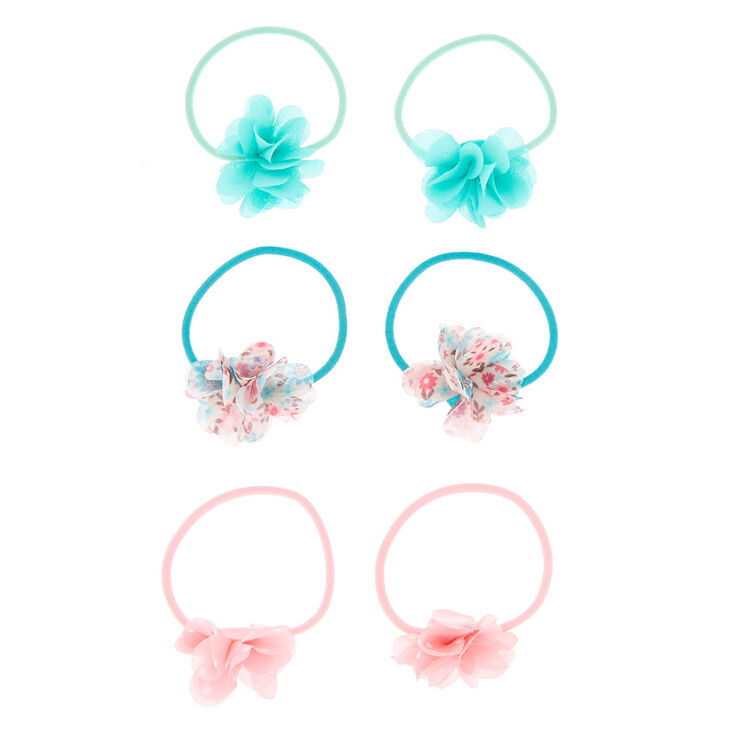 Claire&#39;s Club Chiffon Flower Hair Bobbles - 6 Pack,
