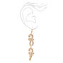 Gold 3&quot; 2021 Cubic Zirconia Linear Drop Earrings,
