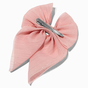 Claire&#39;s Club Pink Chiffon Bow Barrette Hair Clip,