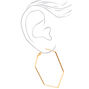 Gold 40MM Hexagon Hoop Earrings,