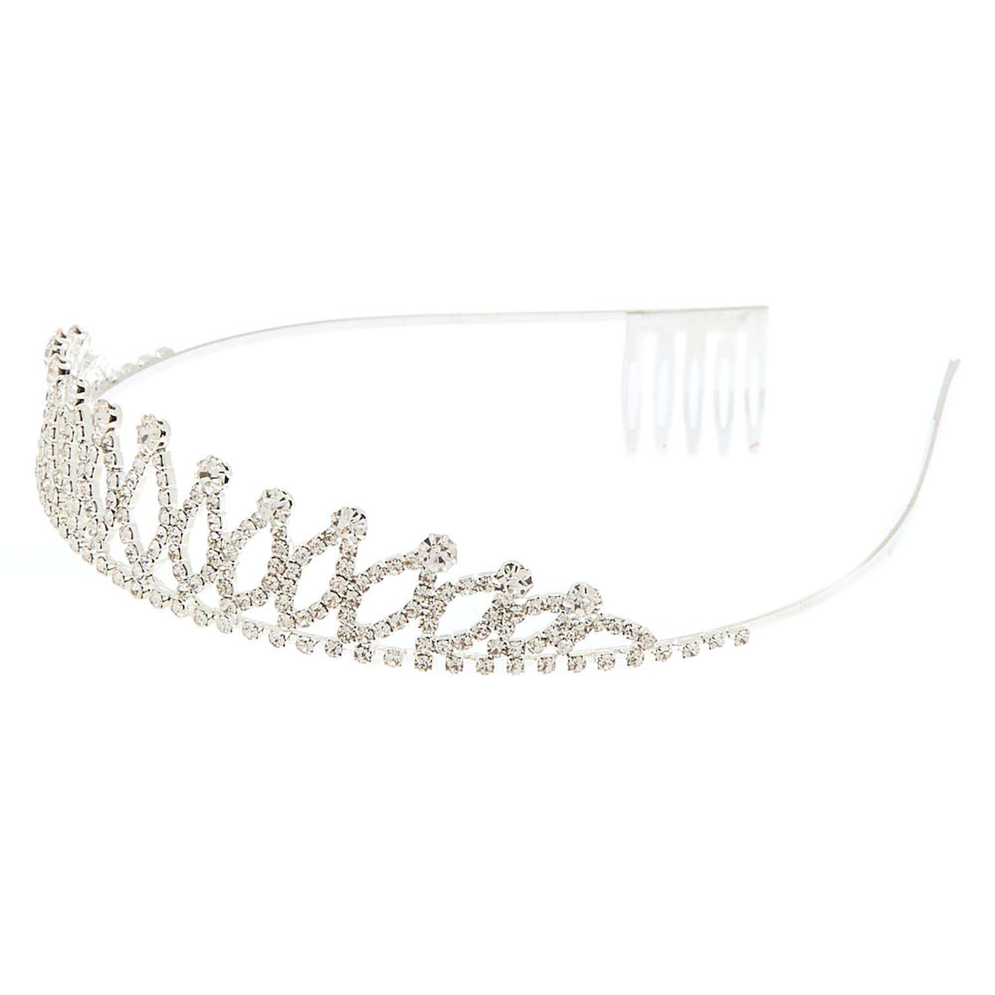 View Claires Tone Rhinestone Vine Tiara Silver information