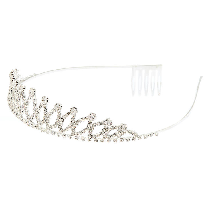 Silver Rhinestone Vine Tiara | Claire's US