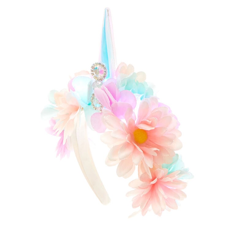 Couronne de fleurs licorne qui s&rsquo;allume,