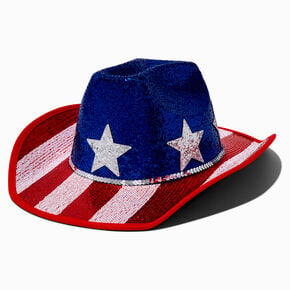 Stars &amp; Stripes Sequin Cowboy Hat,