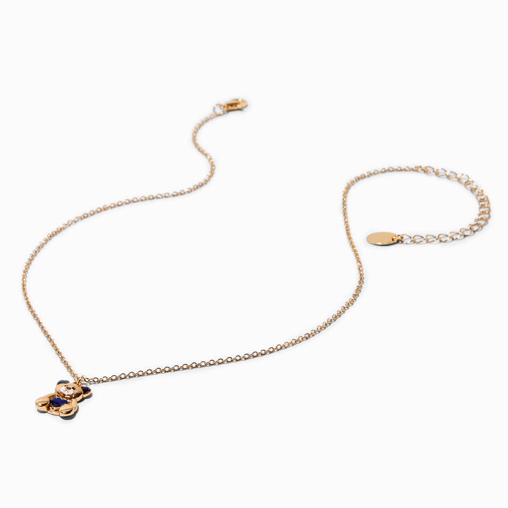 Collier &agrave; pendentif d&#39;humeur ourson couleur dor&eacute;e,
