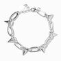 Silver Spike Paperclip Chain Bracelet,
