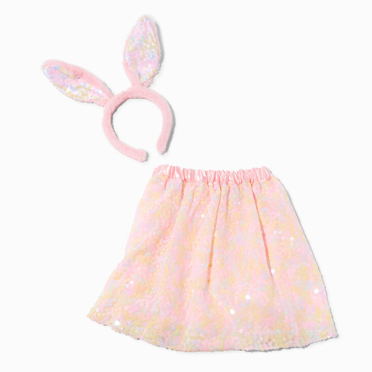 Pink Sequin Bunny Ears &amp; Tutu Dress Up Set - 2 Pack,