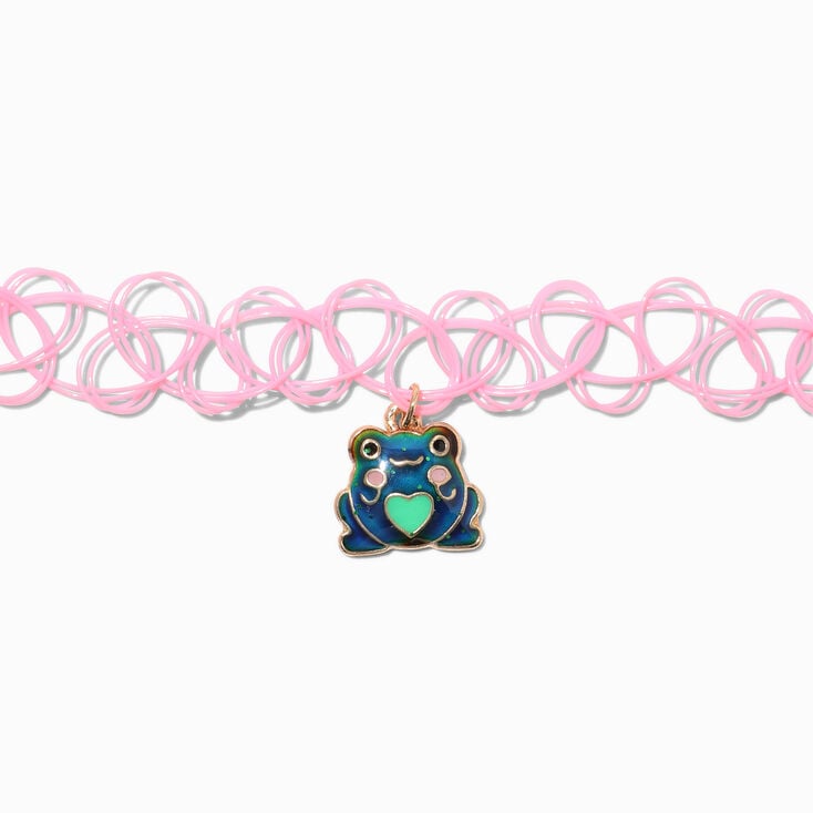 Mood Frog Pink Tattoo Choker Necklace
