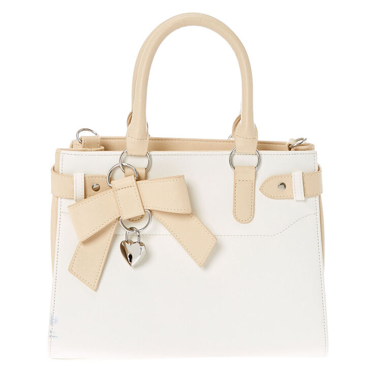 Heart Locket Tote Bag White Claire S Us