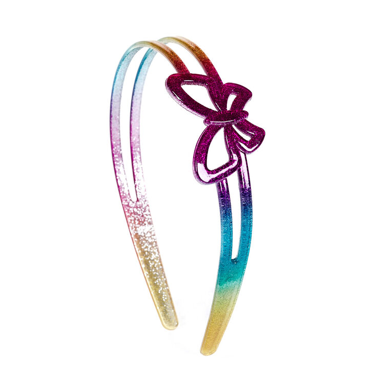 Claire&#39;s Club Rainbow Glitter Butterfly Headband,