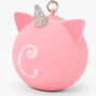 Initial Unicorn Stress Ball Keychain - Pink, C,