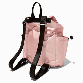 Pink Nylon Flap Backpack,