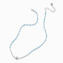 Silver-tone Evil Eye Seed Bead Pendant Necklace,