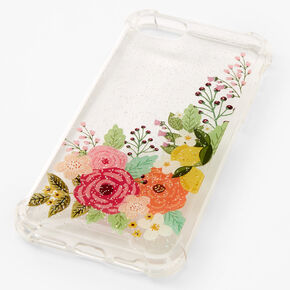 Clear Glitter Floral Phone Case - Fits iPhone&reg; 6/7/8/E,