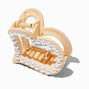 Pearl Cream Heart Hair Claw,