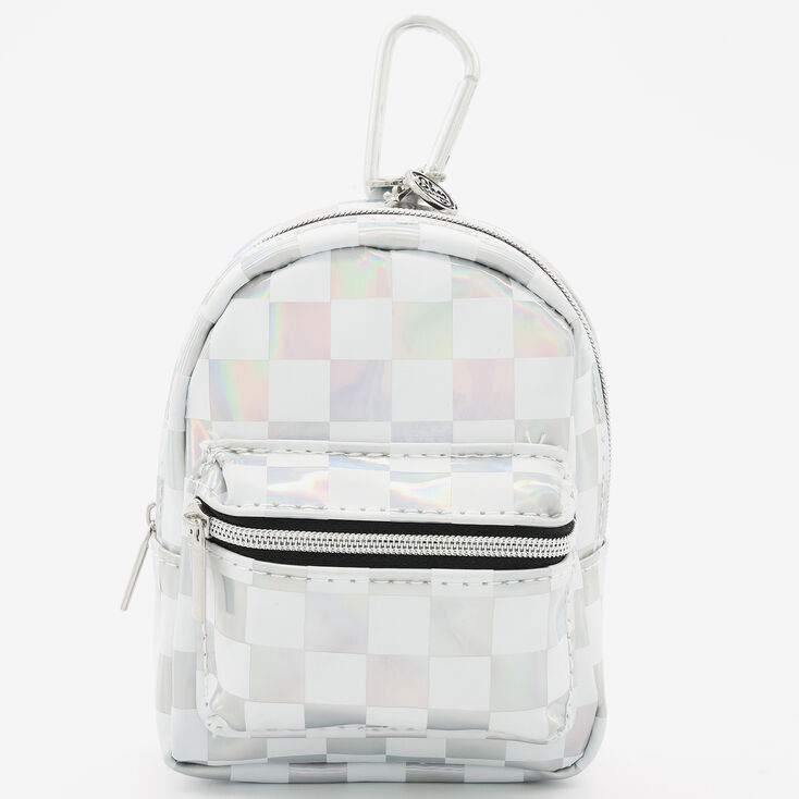 Sky Brown™ Checkered Mini Backpack Keyring – Holographic | Claire's