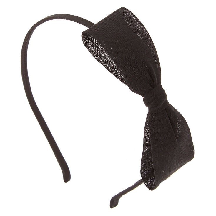 Straight Black Bow Headband,