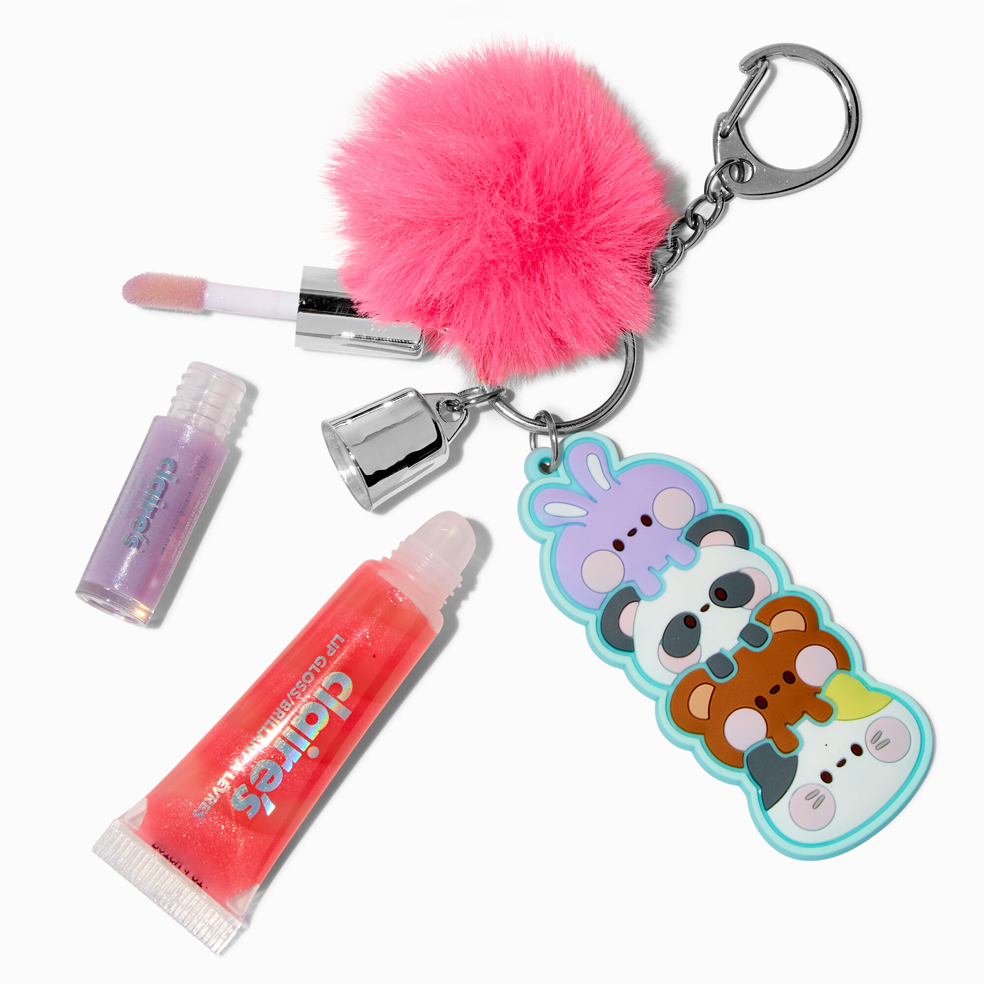 View Claires Squish em Critters Lip Gloss Keyring Rainbow information