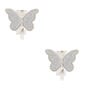 Boucles d&#39;oreilles &agrave; clip papillon couleur argent&eacute;e,