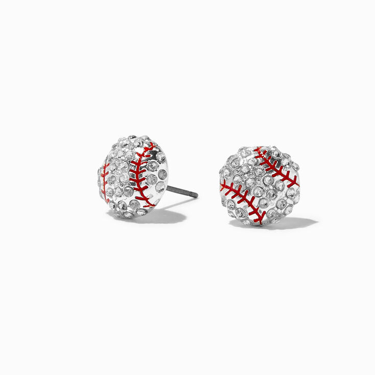 Embellished Baseball Stud Earrings,