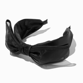 Black Chenille Bow Headband,