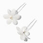 White Whimsical Flowers Hair Pins - 2 Pack,