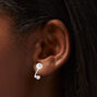 Boucles d&#39;oreilles &agrave; clip perles d&#39;imitation 6&nbsp;mm couleur argent&eacute;e,