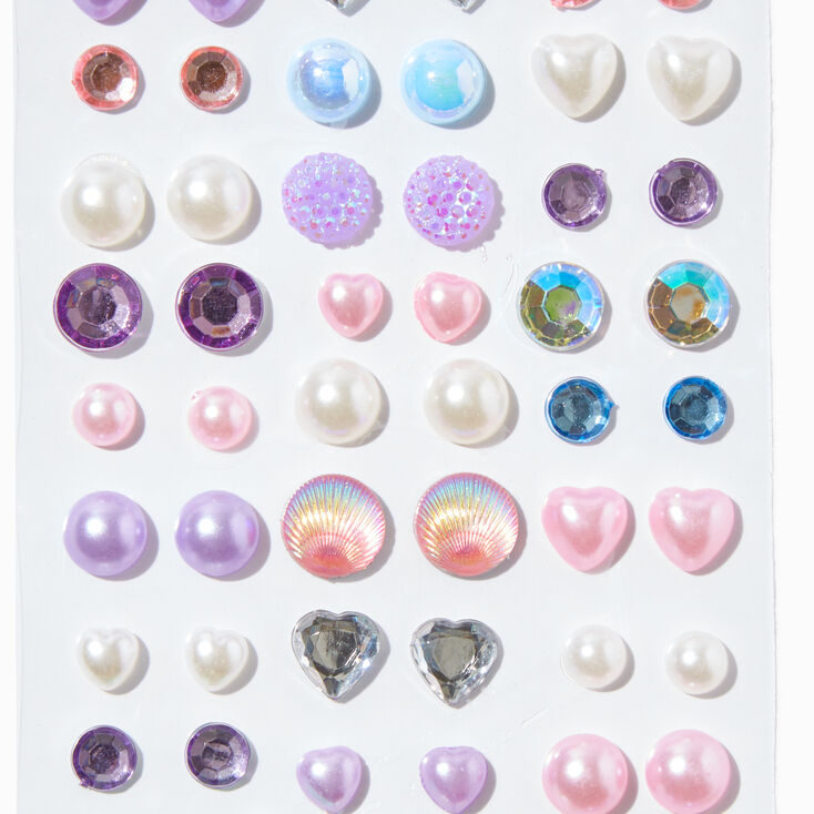 Boucles d&#39;oreilles autocollantes sir&egrave;ne Claire&#39;s&nbsp;Club - Lot de 30,