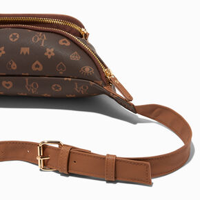 Status Icons Brown Faux Leather Belt Bag,