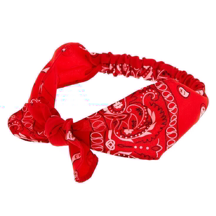 Bandeau &agrave; n&oelig;ud rouge de style bandana du Club&nbsp;Claire&#39;s,