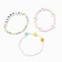 Zodiac Daisy Happy Face Beaded Stretch Bracelets - 3 Pack, Scorpio,