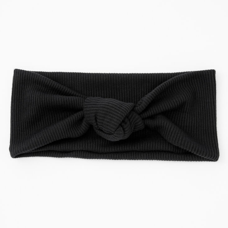 Ribbed Knotted Headwrap - Black | Claire's US