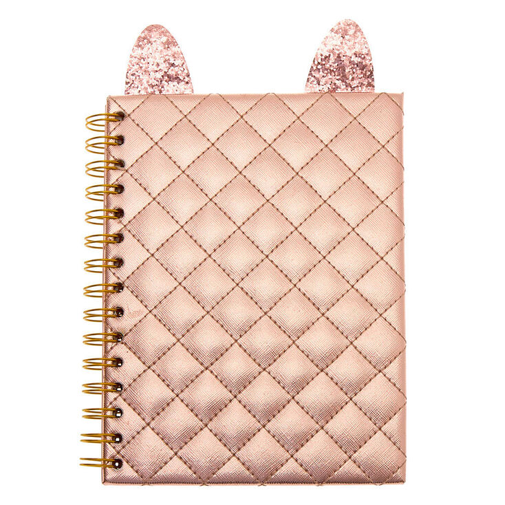 Cat Metallic Notebook - Rose Gold,