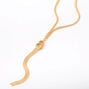 Gold Knotted Snake Chain Long Pendant Necklace,