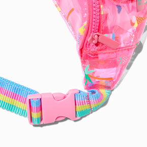 Summertime Icons Transparent Pink Belt Bag,