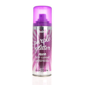 Spray pour cheveux paillet&eacute; violet fluo&nbsp;2-en-1,
