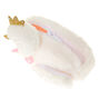 Trousse &agrave; maquillage cygne blanc en tissu pelucheux,