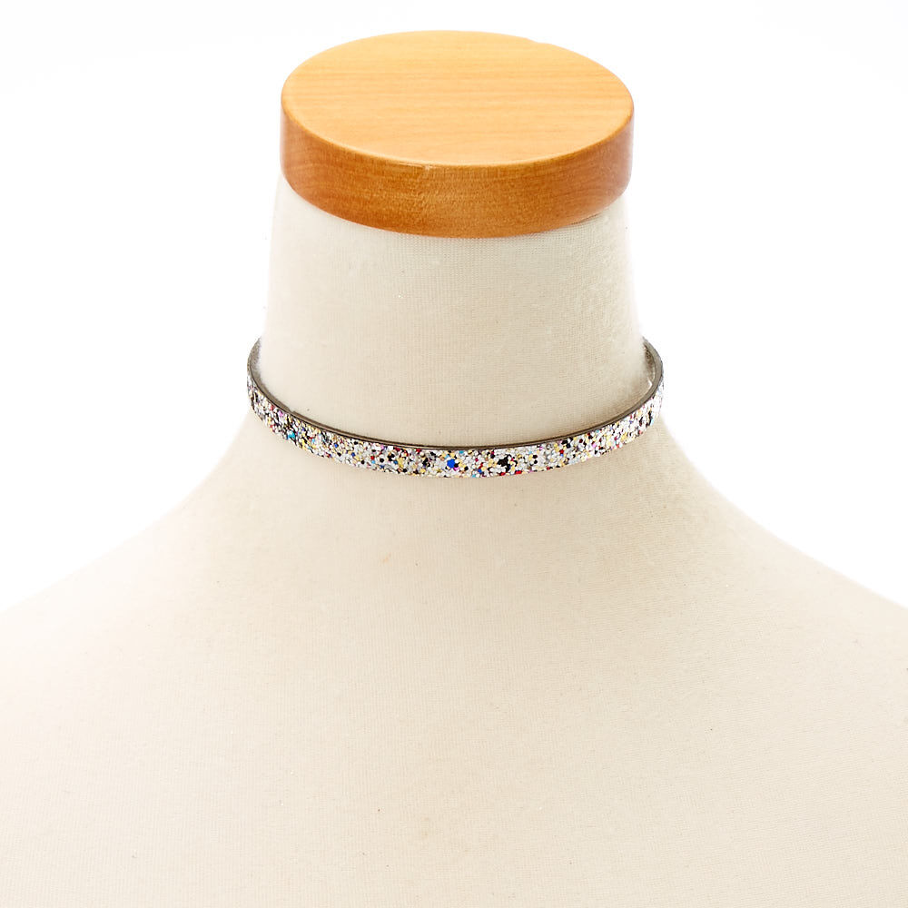 Glitter choker necklace top