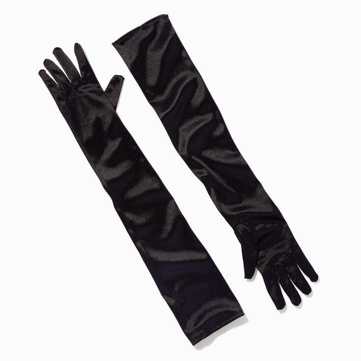 Black Satin Long Gloves | Claire's US