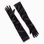 Black Satin Long Gloves,