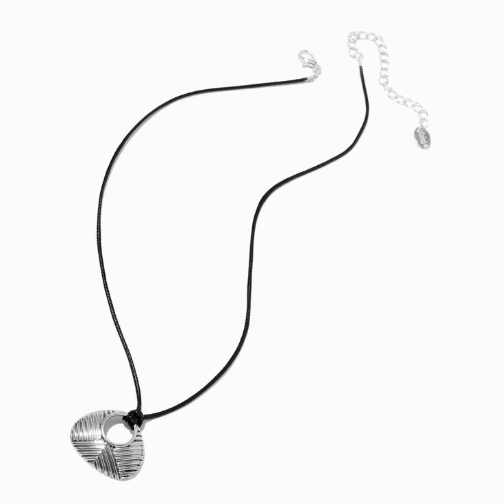 Silver-tone Hammered Coin Pendant Necklace,