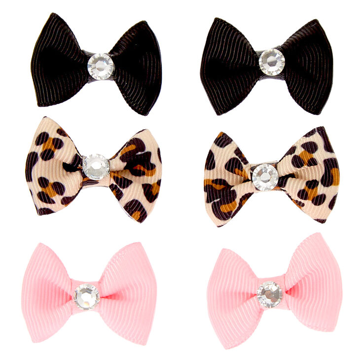 Claire&#39;s Club Gem Hair Bow Clips - 6 Pack,
