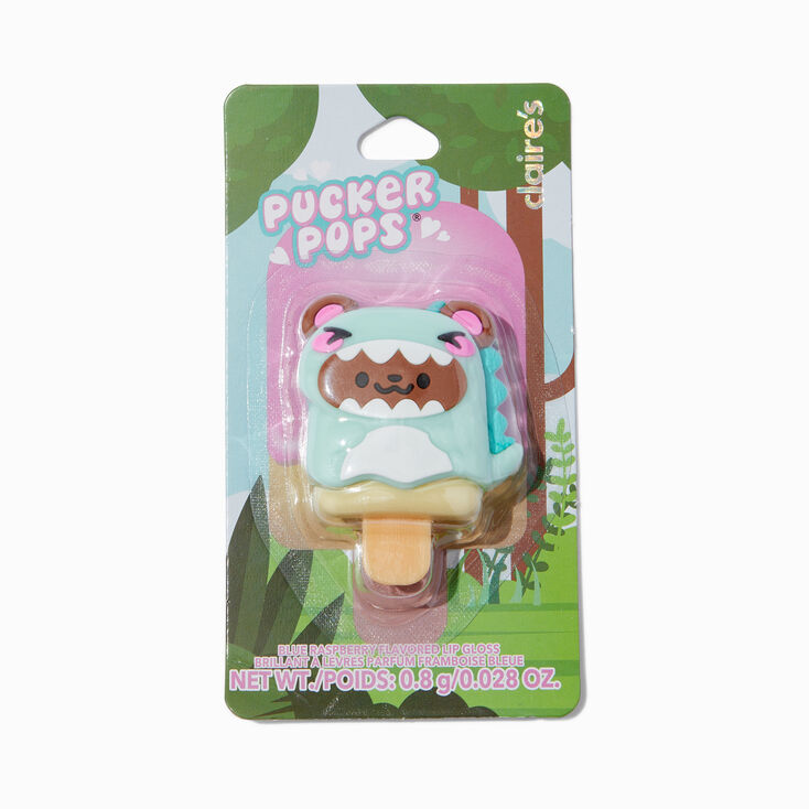 Pucker Pops&reg; Bear in Dino Costume Lip Gloss - Blue Raspberry,