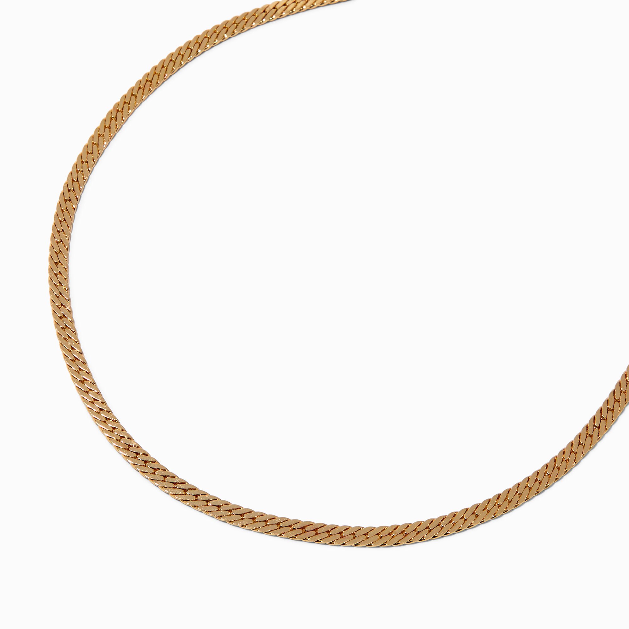 View Claires Tone Delicate Fishtail Chain Necklace Gold information