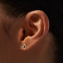 Gold-tone Cubic Zirconia Black Diamond Stud Earrings,