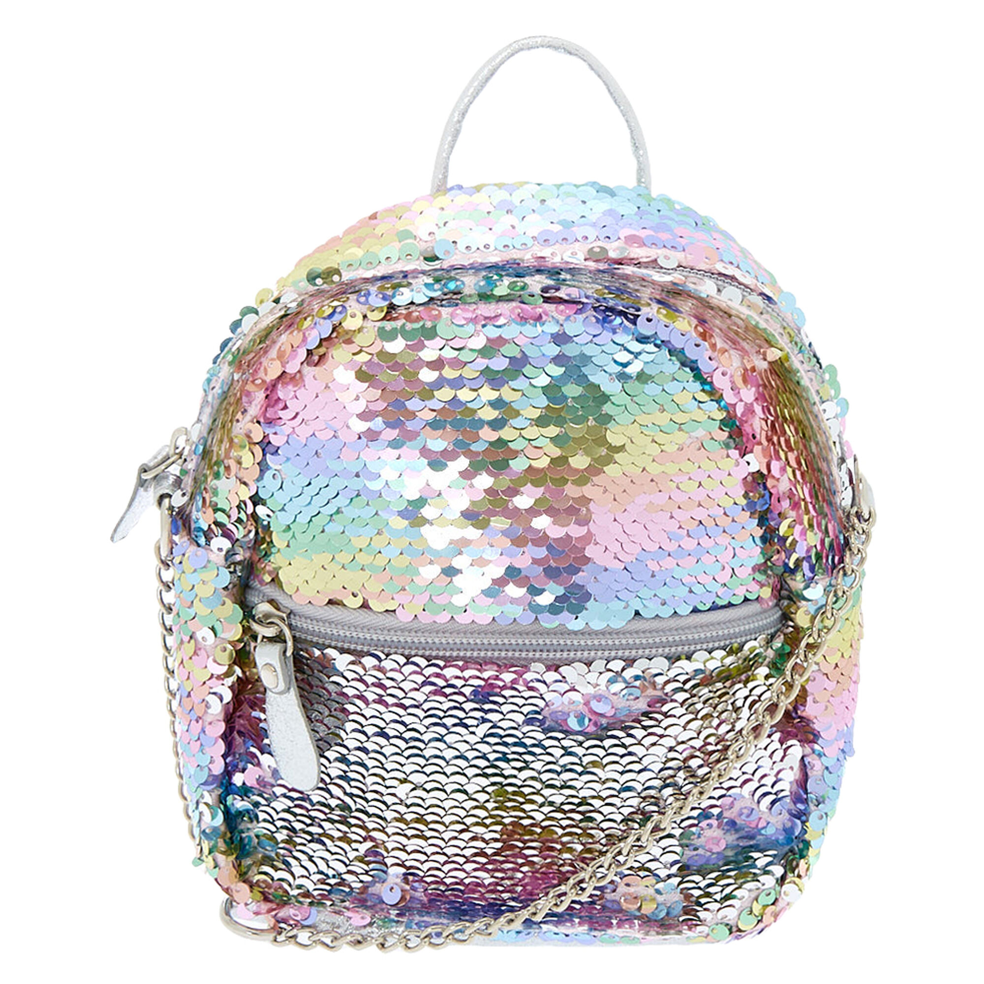 Reversible Sequin Mini Backpack Crossbody Bag - Rainbow | Claire's US