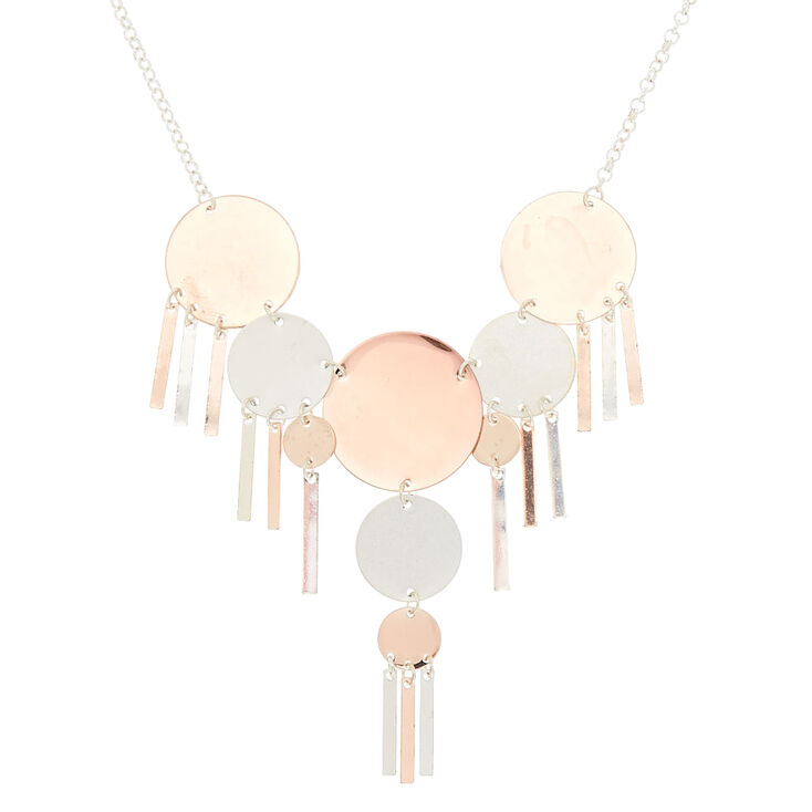 Claire's Collier volumineux avec disques en métaux mixtes