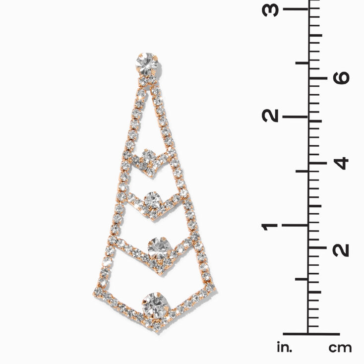 Gold Pyramid Chandelier Drop Earrings,