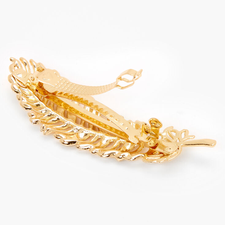 Gold Palm Leaf Hair Barrette,