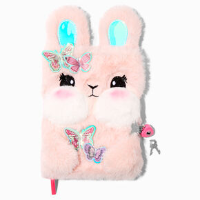 Butterfly Bunny Pink Plush Lock Diary,